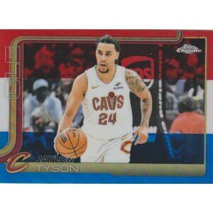 2025-26 Jaylon Tyson Topps Chrome Red White and Blue Refractor #50